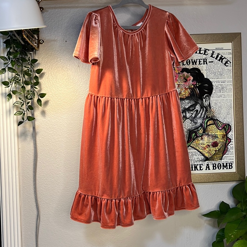 Creamy velvet dress (peach color)